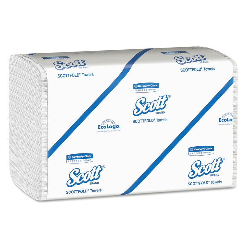 Scott Pro Scottfold Towels, 7 4/5 X 12 2/5, White, 175 Towels/Pack, 25 Packs/Carton - KCC01960