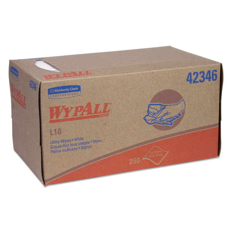 Wypall L10 Towels, Pop-Up Box, 1-Ply, 10 1/4 X 9, White, 250/Box - KCC42346