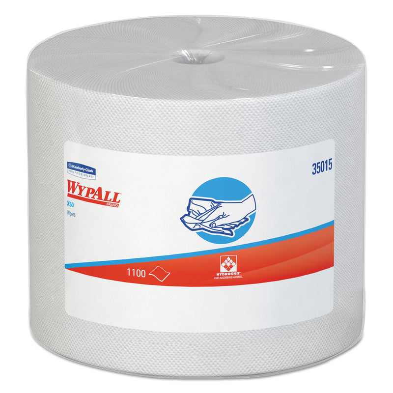 Wypall X50 Cloths, Jumbo Roll, 9 4/5 X 13 2/5, White, 1100/Roll - KCC35015