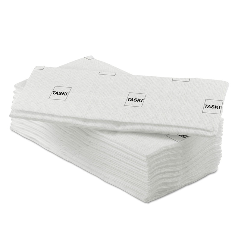 Diversey Taskisum Disposable Microfiber Mop, 17.7" X 4.9" Head, White, 25/Pack - DVOD7523512