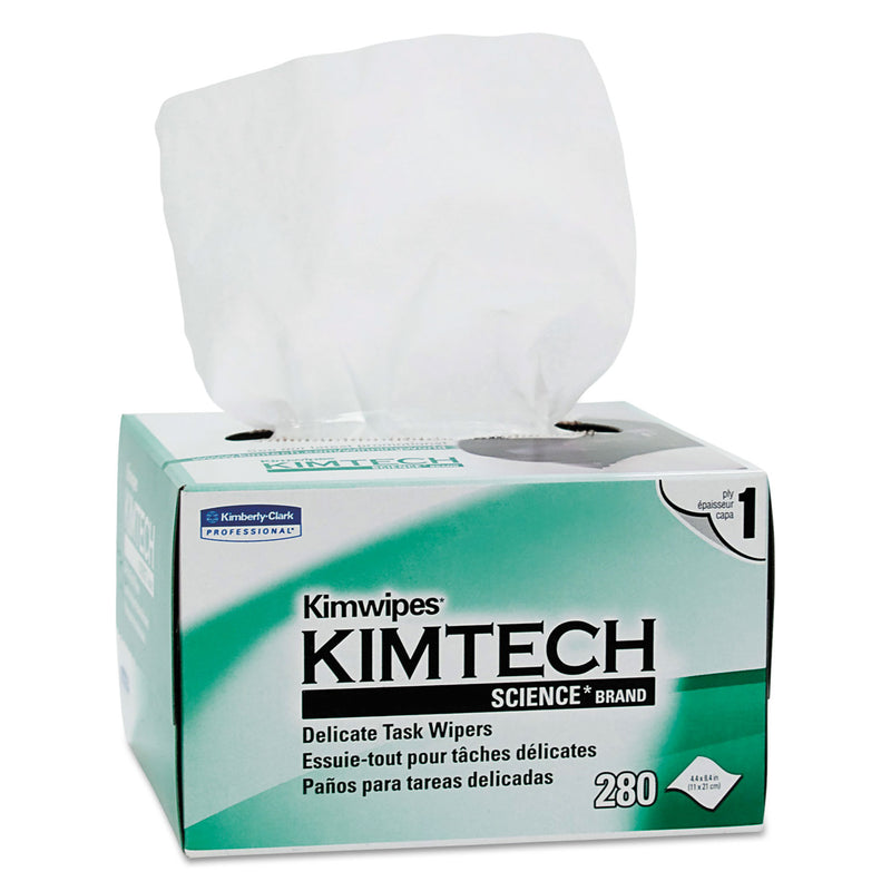 Kimtech Kimwipes Delicate Task Wipers, 1-Ply, 4 2/5 X 8 2/5, 280/Box, 30 Boxes/Carton - KCC34120