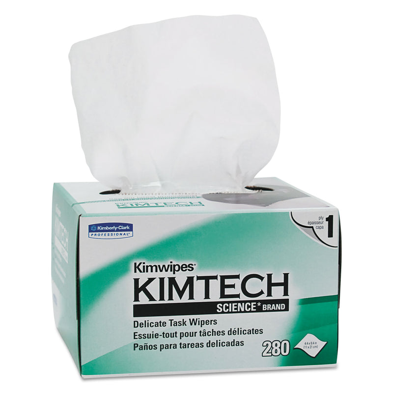 Kimtech Kimwipes, Delicate Task Wipers, 1-Ply, 4 2/5 X 8 2/5, 280/Box,16800/Ct - KCC34155CT