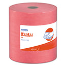 Wypall X80 Cloths, Hydroknit, Jumbo Roll, 12 1/2 X 13 2/5, Red, 475 Wipers/Roll - KCC41055