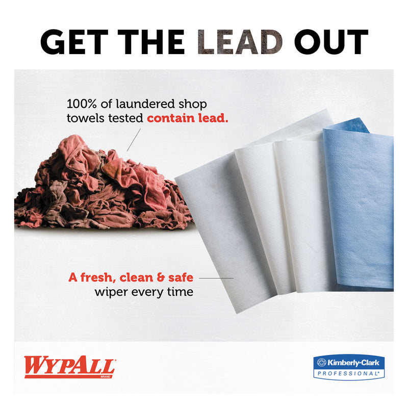 Wypall X70 Cloths, Pop-Up Box, 9 1/10 X 16 4/5, White, 100/Box, 10 Boxes/Carton - KCC41455
