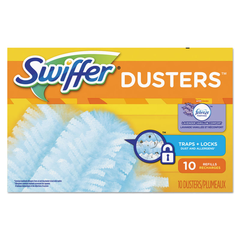 Swiffer Refill Dusters, Dustlock Fiber, Light Blue, Lavender Vanilla Scent,10/Bx,4Bx/Ctn - PGC21461CT