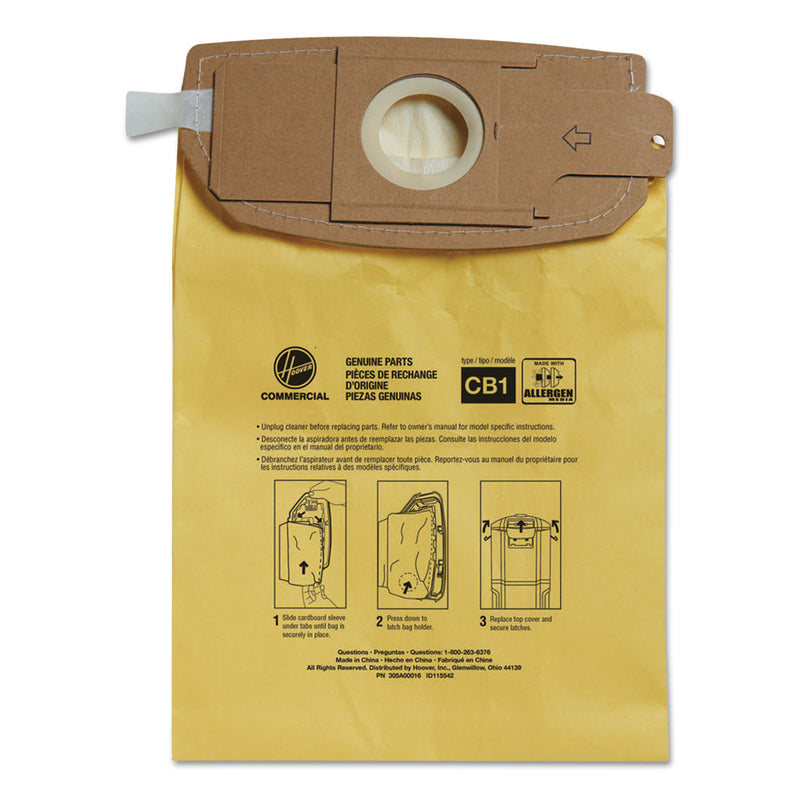 Hoover Disposable Vacuum Bags, Allergen C1, 10Pk/Ea - HVRAH10273