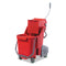 Unger Side-Press Restroom Mop Dual Bucket Combo, 8Gal, Plastic, Red - UNGCOMBR