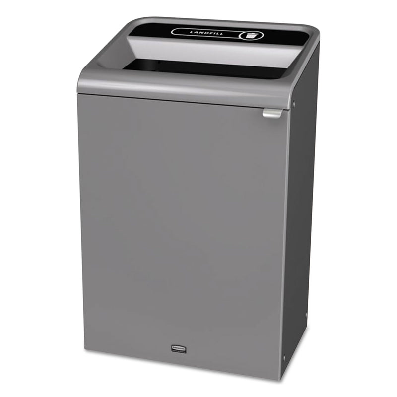 Rubbermaid Configure Indoor Recycling Waste Receptacle, 33 Gal, Gray, Landfill - RCP1961628