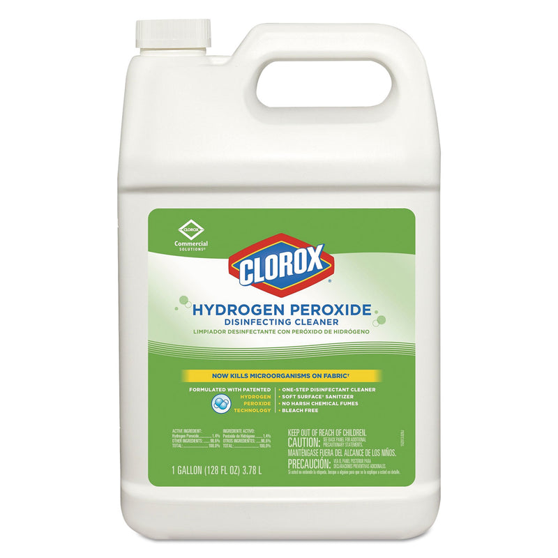 Clorox Hydrogen Peroxide Disinfecting Cleaner, 1 Gal Bottle, 4/Carton - CLO30833