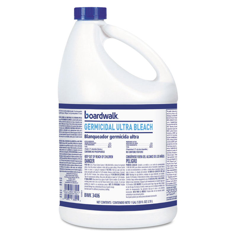 Boardwalk Ultra Germicidal Bleach, 1 Gallon Bottle, 6/Carton - BWK3406