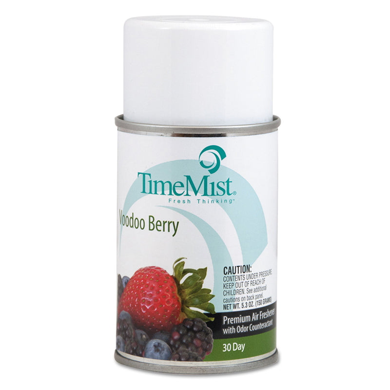 Timemist Premium Metered Air Freshener Refill, Voodoo Berry, 5.3 Oz Aerosol, 12/Carton - TMS1042727