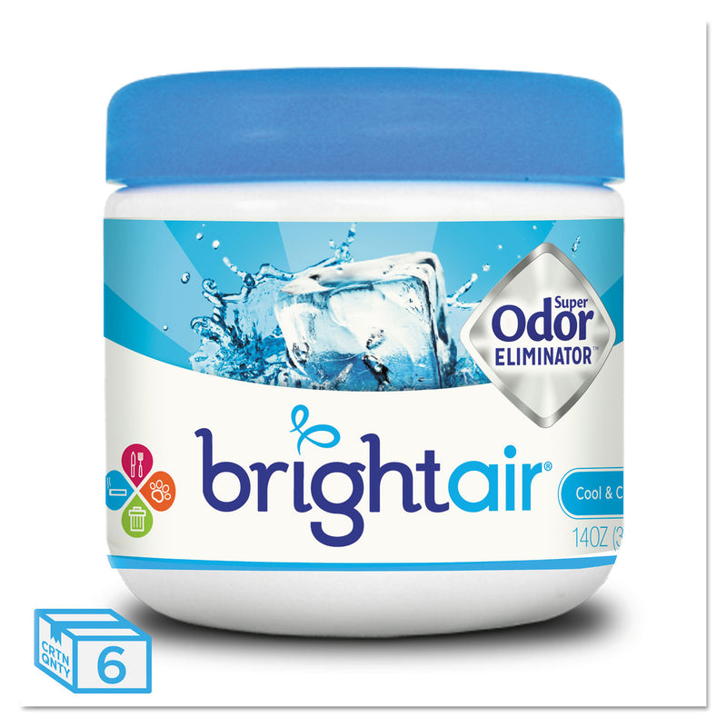 Bright Air Super Odor Eliminator, Cool And Clean, Blue, 14 Oz, 6/Carton - BRI900090CT