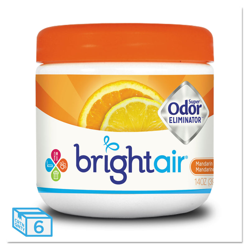 Bright Air Super Odor Eliminator, Mandarin Orange And Fresh Lemon, 14 Oz, 6/Carton - BRI900013CT