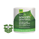 Seventh Generation 100% Recycled Bathroom Tissue, Septic Safe, 2-Ply, White, 500 Sheets/Jumbo Roll, 60/Carton - SEV137038