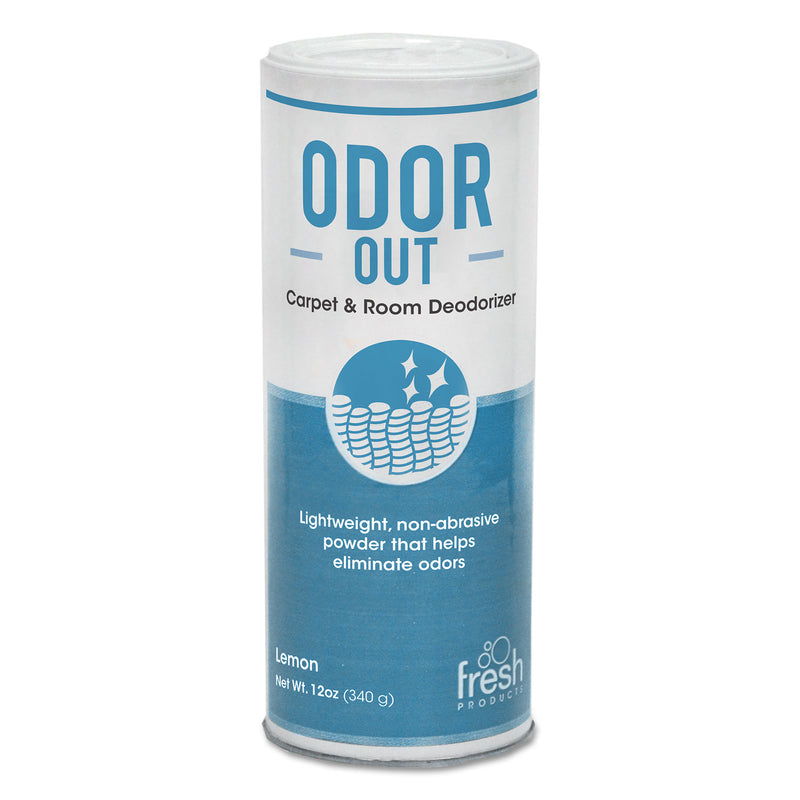 Fresh Products Odor-Out Rug/Room Deodorant, Lemon, 12 Oz Shaker Can, 12/Box - FRS121400LE