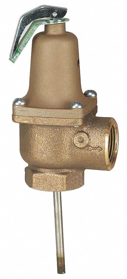 Watts Temperature and Pressure Relief Valve, 3,085,000 BtuH, 150 psi, 6 in Thermostat Length - 1 LF140X6 150/210