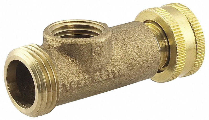 Watts 4 5/16 inH Stainless Steel with Brass Adapter Water Hammer Arrestor Hose Adapter, GHT x GHT X NPT - LF150HA