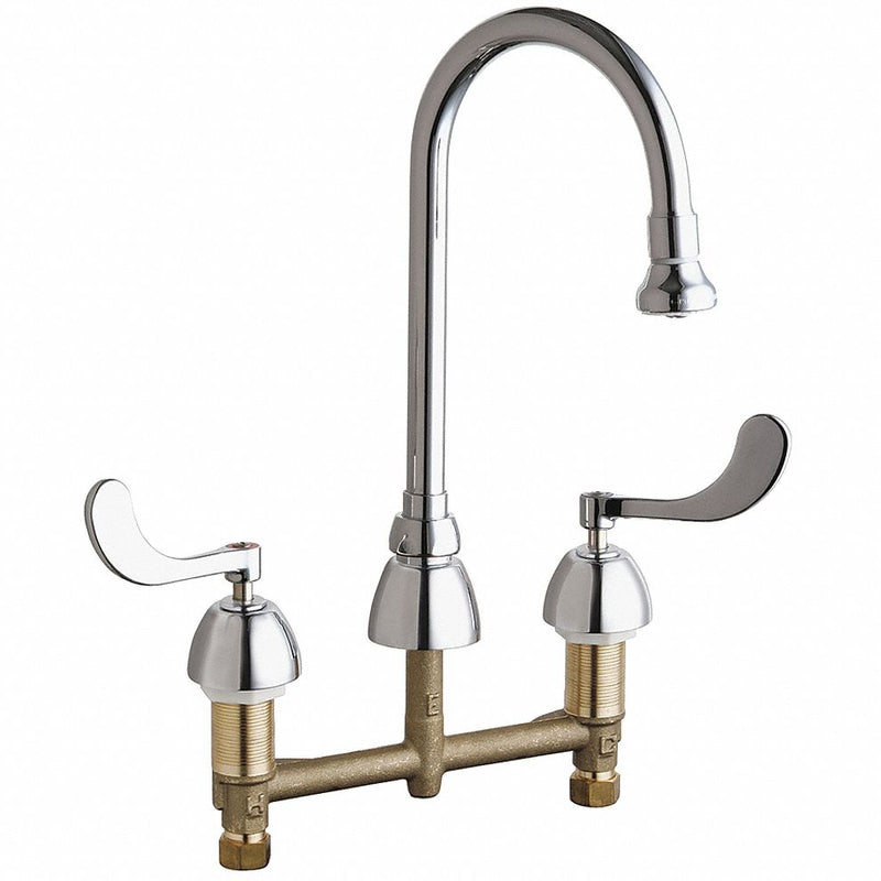 Chicago Faucets Chrome, Gooseneck, Kitchen Sink Faucet, Bathroom Sink Faucet, Manual Faucet Activation, 2.20 gpm - 786-XKABCP