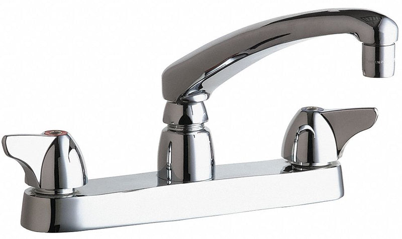 Chicago Faucets Chrome, Low Arc, Kitchen Sink Faucet, Manual Faucet Activation, 2.20 gpm - 1100-XKABCP