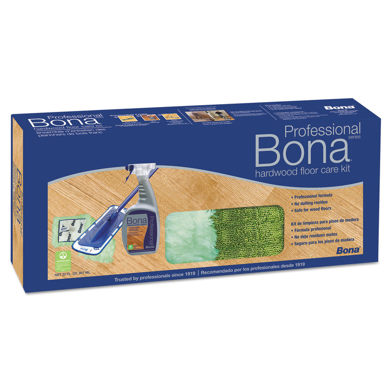 Bona Hardwood Floor Care Kit, 15" Head, 52" Handle, Blue - BNAWM710013398