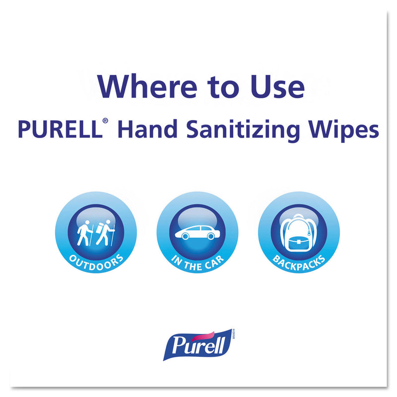 Purell Premoistened Hand Sanitizing Wipes, 5.78" X 7", 100/Canister, 12 Canisters/Ct - GOJ911112CT