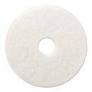 Boardwalk Polishing Floor Pads, 20" Diameter, White, 5/Carton - BWK4020WHI