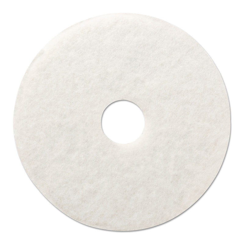 Boardwalk Polishing Floor Pads, 20" Diameter, White, 5/Carton - BWK4020WHI