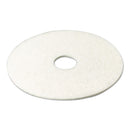 3M Super Polish Floor Pad 4100, 17" Diameter, White, 5/Carton - MMM08481
