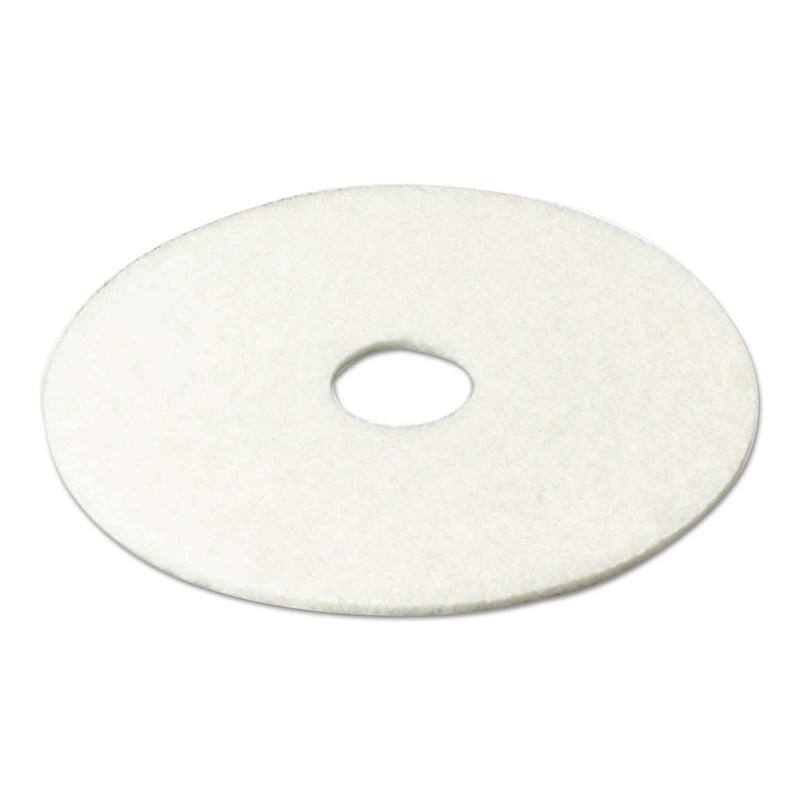 3M Low-Speed Super Polishing Floor Pads 4100, 16" Diameter, White, 5/Carton - MMM08480