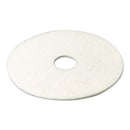 3M Super Polish Floor Pad 4100, 13" Diameter, White, 5/Carton - MMM08477