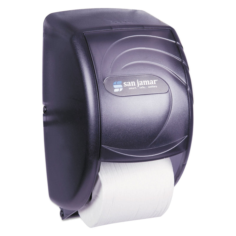 San Jamar Duett Standard Bath Tissue Dispenser, Oceans, 7 1/2 X 7 X 12 3/4, Black Pearl - SJMR3590TBK