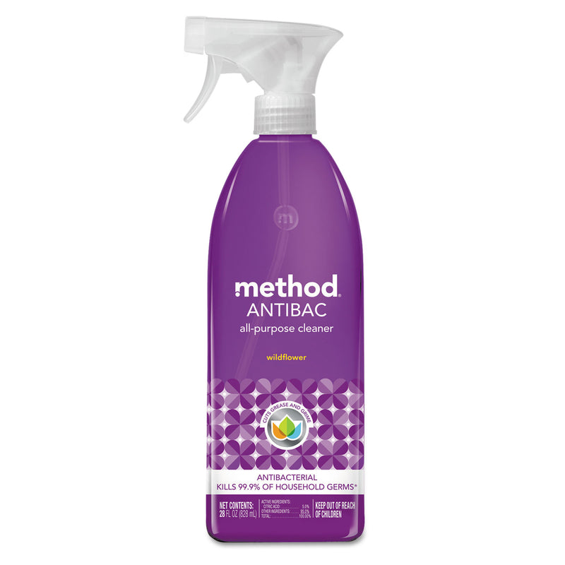 Method Antibac All-Purpose Cleaner, Wildflower, 28 Oz Spray Bottle, 8/Carton - MTH01454