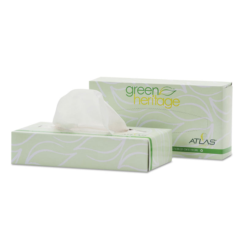 Resolute Tissue Green Heritage Professional Facial Tissue, 2-Ply, White, 100 Sheets/Box, 30 Boses/Carton - APM324330