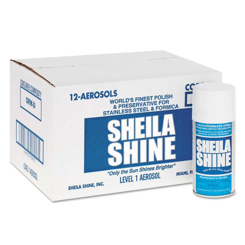 Sheila Shine Stainless Steel Cleaner & Polish, 10Oz Aerosol, 12/Carton - SSI1CT