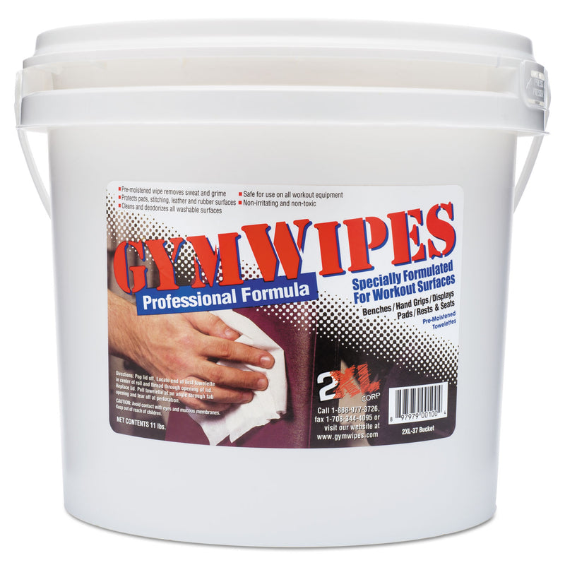 2XL Gym Wipes Professional, 6 X 8, Unscented, 700/Bucket, 2 Buckets/Carton - TXLL37