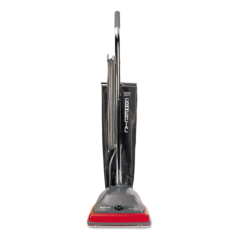 Sanitaire Tradition Upright Vacuum With Shake-Out Bag, 12 Lb, Gray/Red - EURSC679K