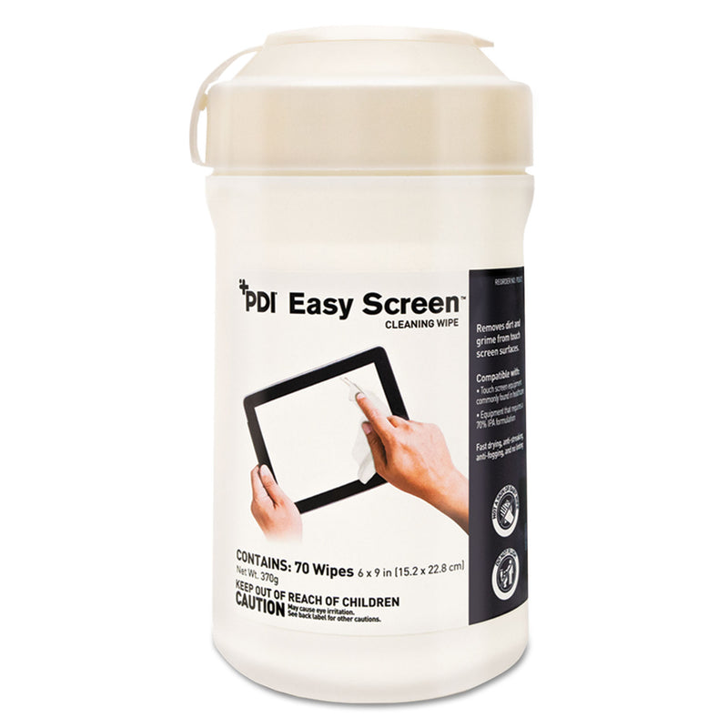 Sani Professional Pdi Easy Screen Cleaning Wipes, 9 X 6, White, 70/Canister, 12/Ctn - NICP03672