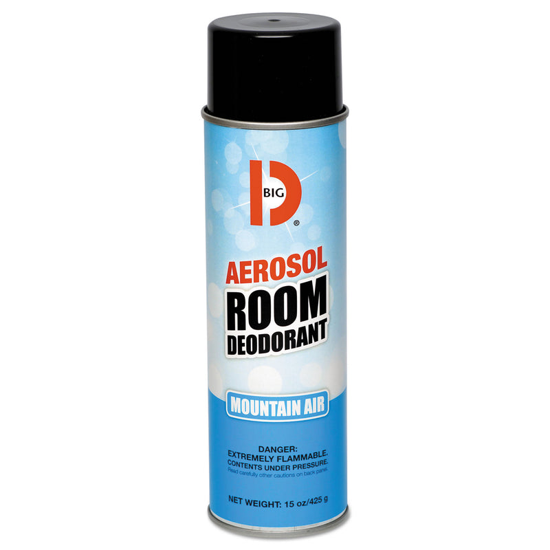 Big D Aerosol Room Deodorant, Mountain Air Scent, 15 Oz Can, 12/Box - BGD426