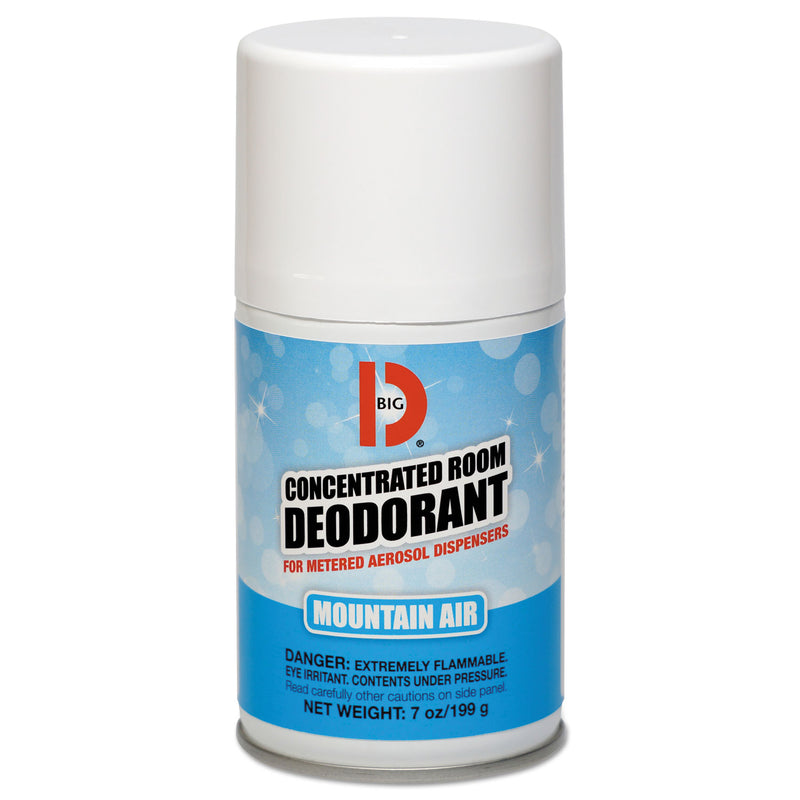 Big D Metered Concentrated Room Deodorant, Mountain Air Scent, 7 Oz Aerosol, 12/Carton - BGD463