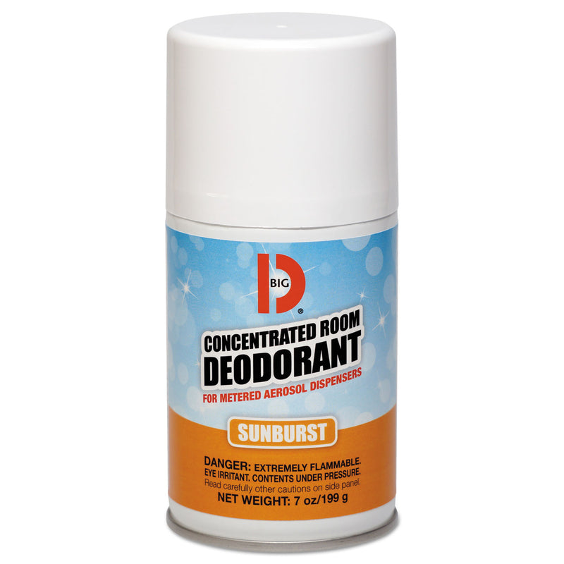 Big D Metered Concentrated Room Deodorant, Sunburst Scent, 7 Oz Aerosol, 12/Carton - BGD464