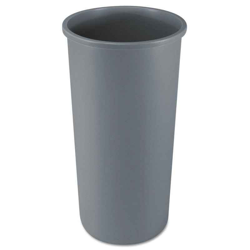 Rubbermaid Untouchable Waste Container, Round, Plastic, 22 Gal, Gray - RCP354600GY