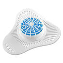 Odoban Urinal Screen W/Non-Para Deodorizer Block, Cherry Scent, White/Pink, 12/Carton - ODO95896212