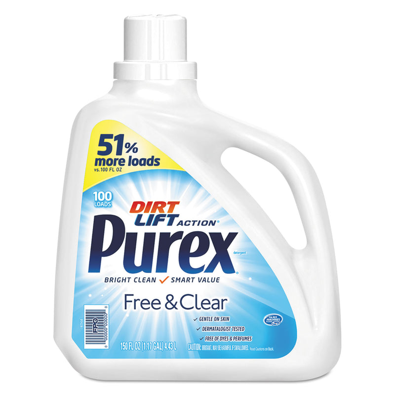 Purex Free And Clear Liquid Laundry Detergent, Unscented, 150 Oz Bottle, 4/Carton - DIA05020