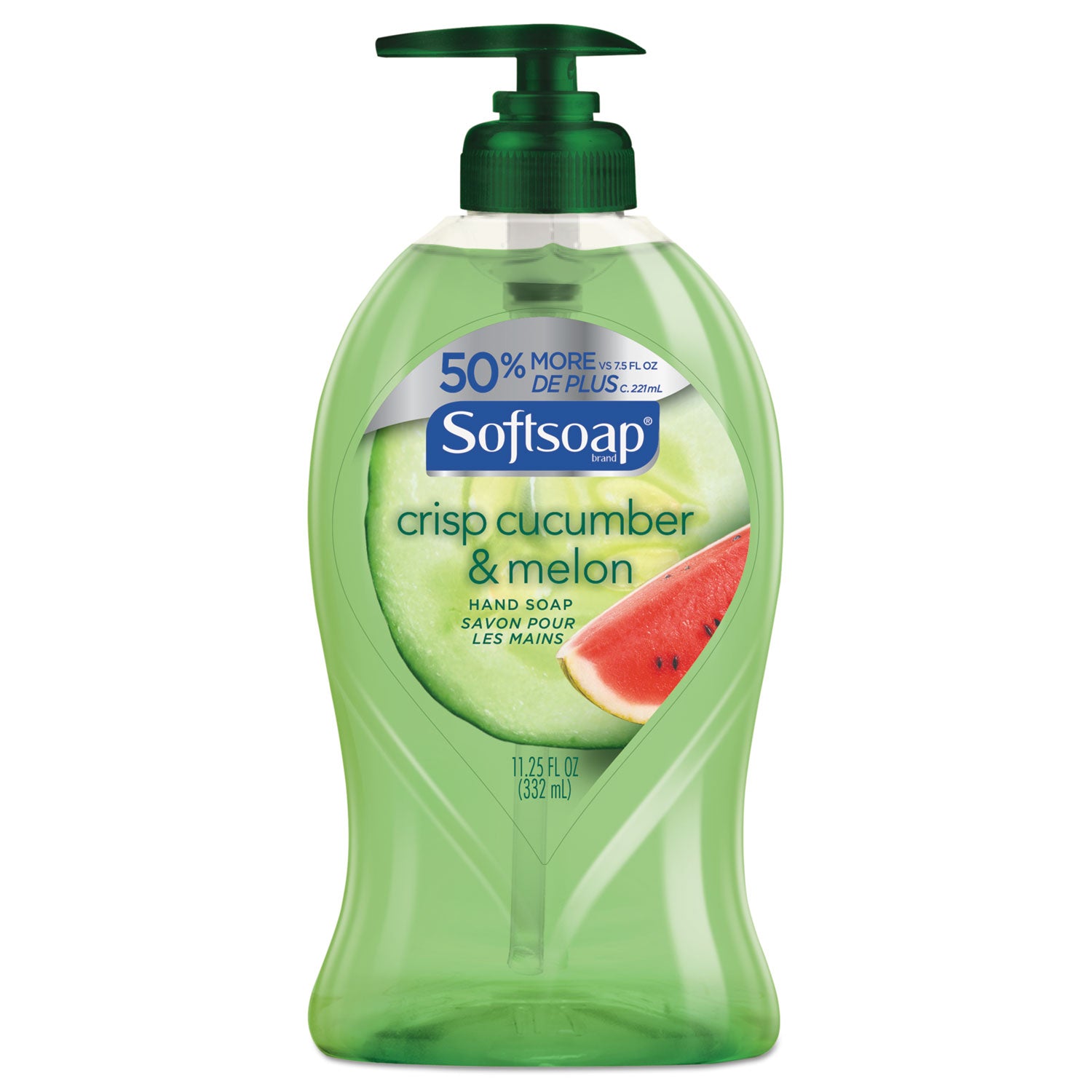 Softsoap Liquid Hand Soap Pump, Crisp Cucumber & Melon, 11 1/4 Oz Pump Bottle, 6/Carton - CPC44798