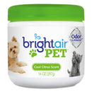 Bright Air Pet Odor Eliminator, Cool Citrus, 14 Oz Jar, 6/Carton - BRI900258