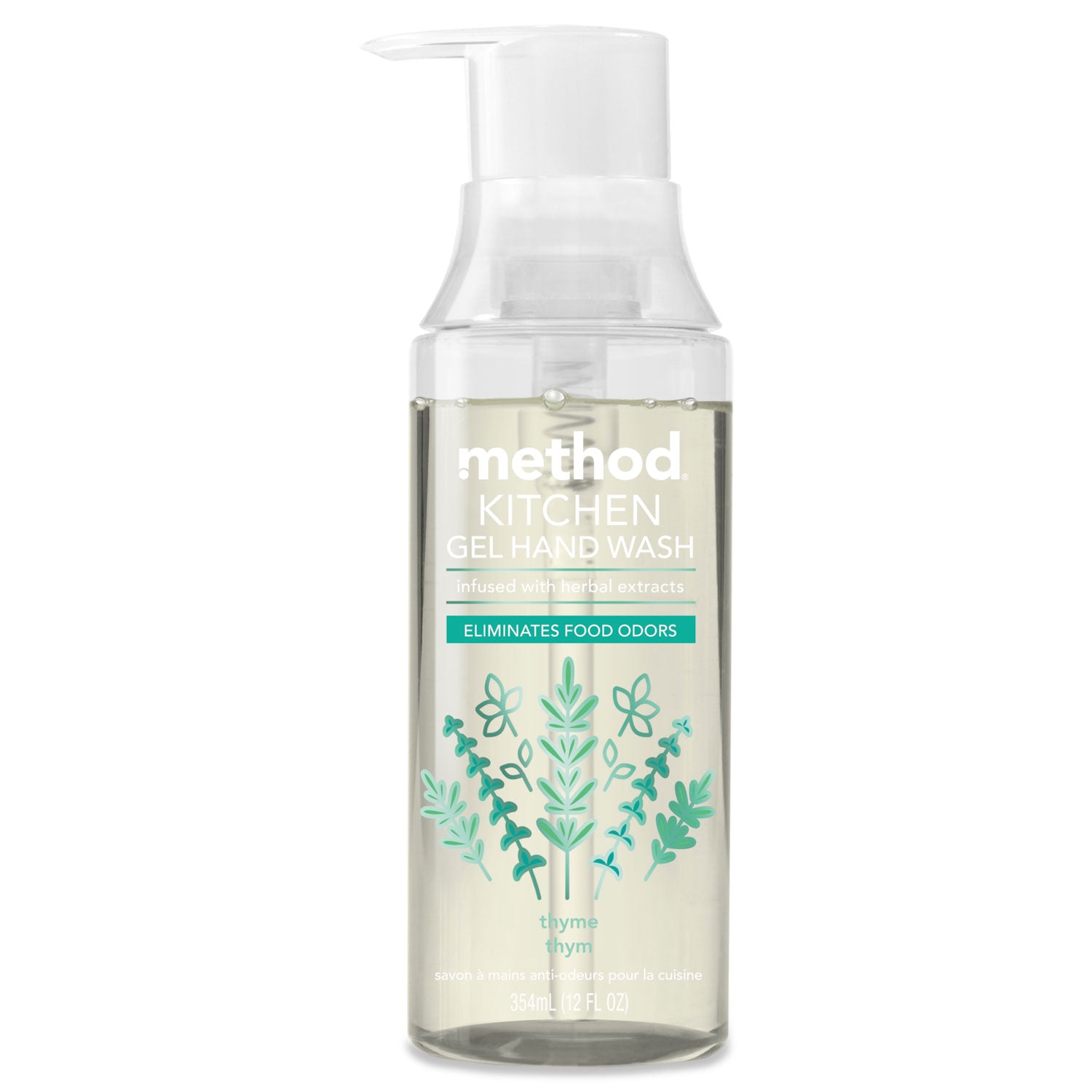 Method Kitchen Gel Hand Wash, Thyme, 12 Oz Pump Bottle, 6/Carton - MTH01739
