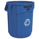 Rubbermaid Brute Recycling Container, Round, 20 Gal, Blue - RCP262073BLU