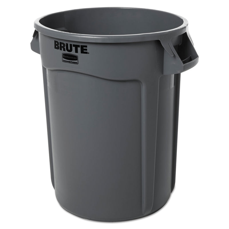 Rubbermaid Round Brute Container, Plastic, 32 Gal, Gray - RCP263200GY