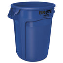 Rubbermaid Round Brute Container, Plastic, 32 Gal, Blue - RCP2632BLU