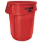 Rubbermaid Brute Vented Trash Receptacle, Round, 44 Gal, Red, 4/Carton - RCP264360REDCT